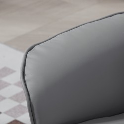 Nojatuoli ja jalkarahi - keinonahka, kallistuva selkänoja ja 360° kääntyvä jalusta, vaaleanharmaa