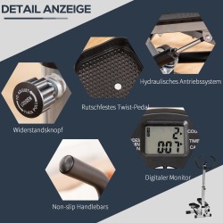 Kuntosteppari kotiin ja toimistolle, metallirunko, LCD-näyttö, säädettävä korkeus, musta/hopea