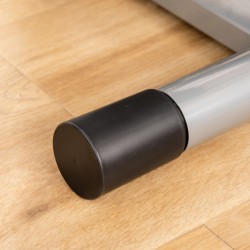 Kuntosteppari kotiin ja toimistolle, metallirunko, LCD-näyttö, säädettävä korkeus, musta/hopea