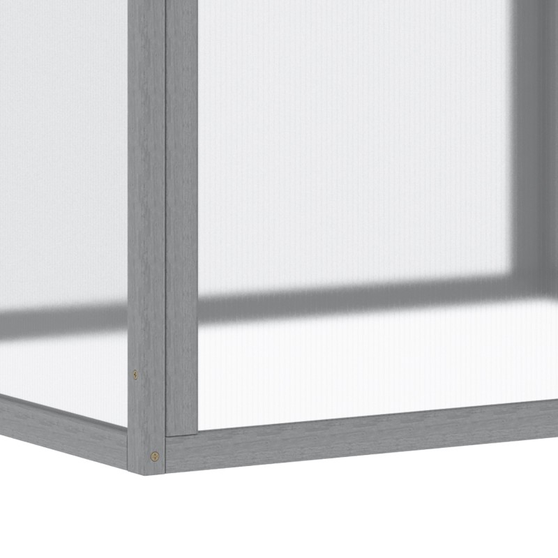 Kasvilava pienkasvihuone mäntypuu ja polykarbonaatti 90 x 80 x 58 cm vaaleanharmaa