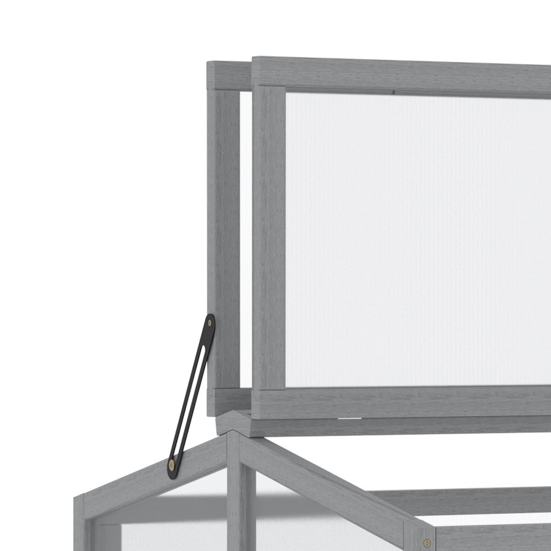 Kasvilava pienkasvihuone mäntypuu ja polykarbonaatti 90 x 80 x 58 cm vaaleanharmaa