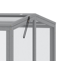 Kasvilava pienkasvihuone mäntypuu ja polykarbonaatti 90 x 80 x 58 cm vaaleanharmaa