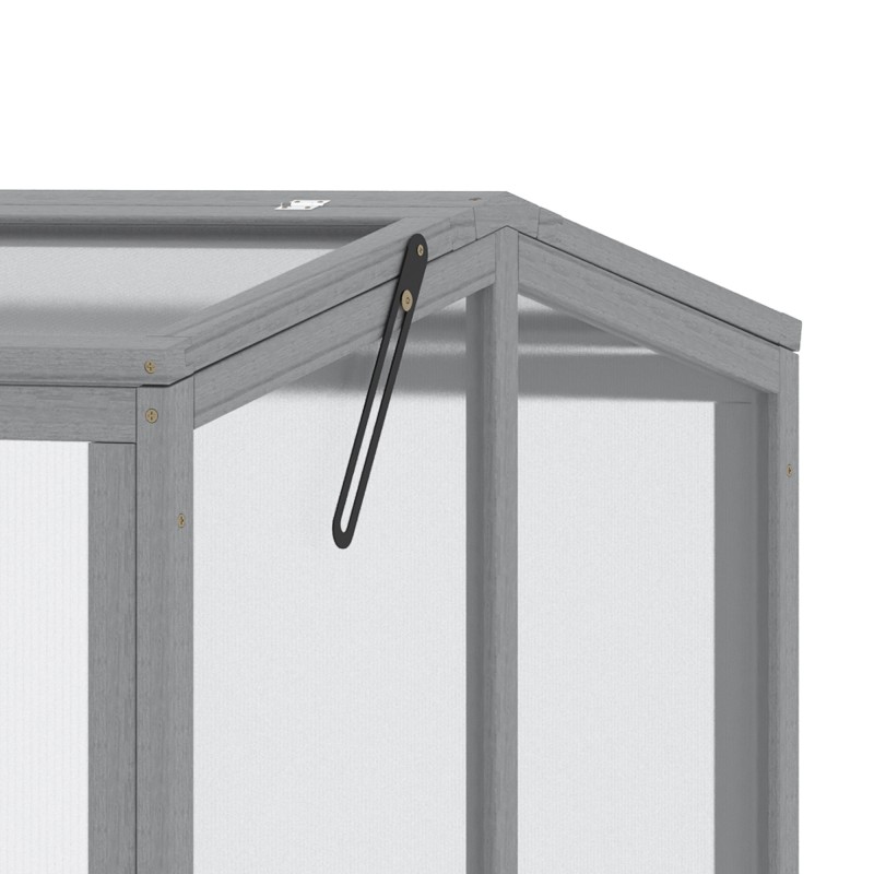 Kasvilava pienkasvihuone mäntypuu ja polykarbonaatti 90 x 80 x 58 cm vaaleanharmaa