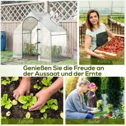 Kasviteltta käveltävä teräsrunko PE-peite 180 x 100 x 168 cm valkoinen