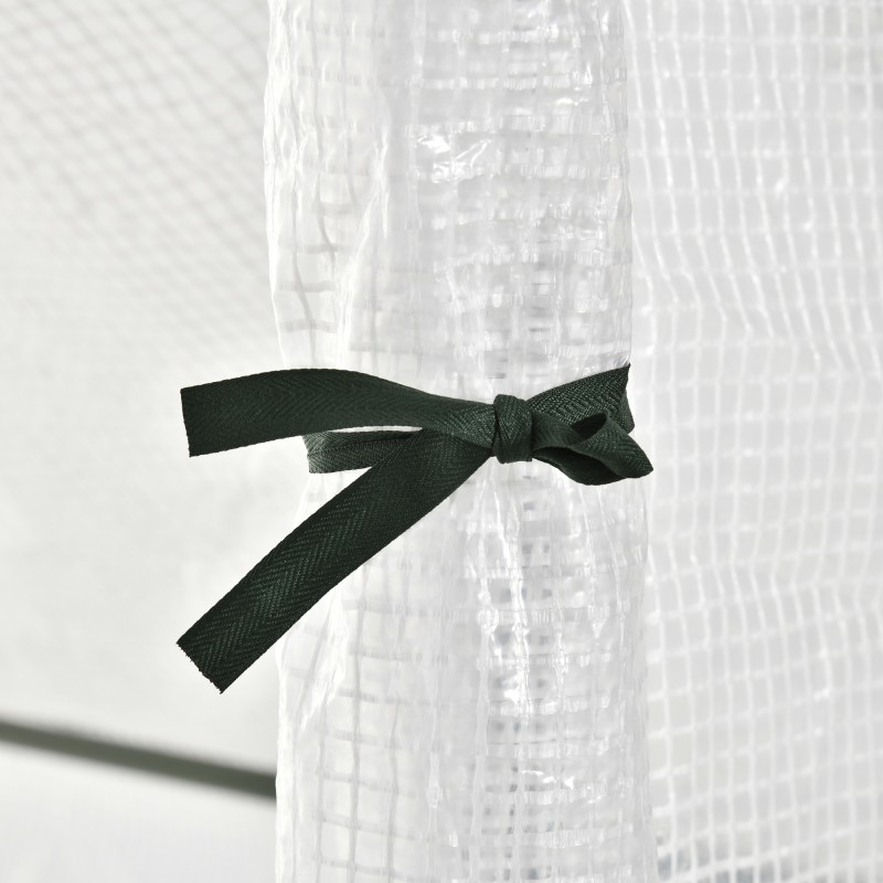 Kasviteltta käveltävä teräsrunko PE-peite 180 x 100 x 168 cm valkoinen