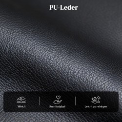 Hierottava lepotuoli ja TV-nojatuoli, keinonahka, 2 värinäpistettä, kallistuva selkänoja, musta