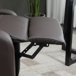 Hierova lepotuoli ja tv-tuoli keinonahkaa, värinäselkähieronta, säädettävä selkänoja, 68 x 88 x 98 cm, ruskea