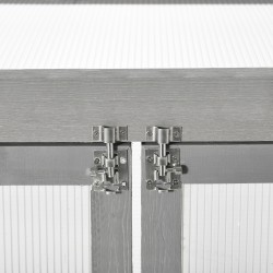 Kasvihuone ulkokäyttöön, puurunko ja polykarbonaatti, 58 x 44 x 78 cm, tummanharmaa