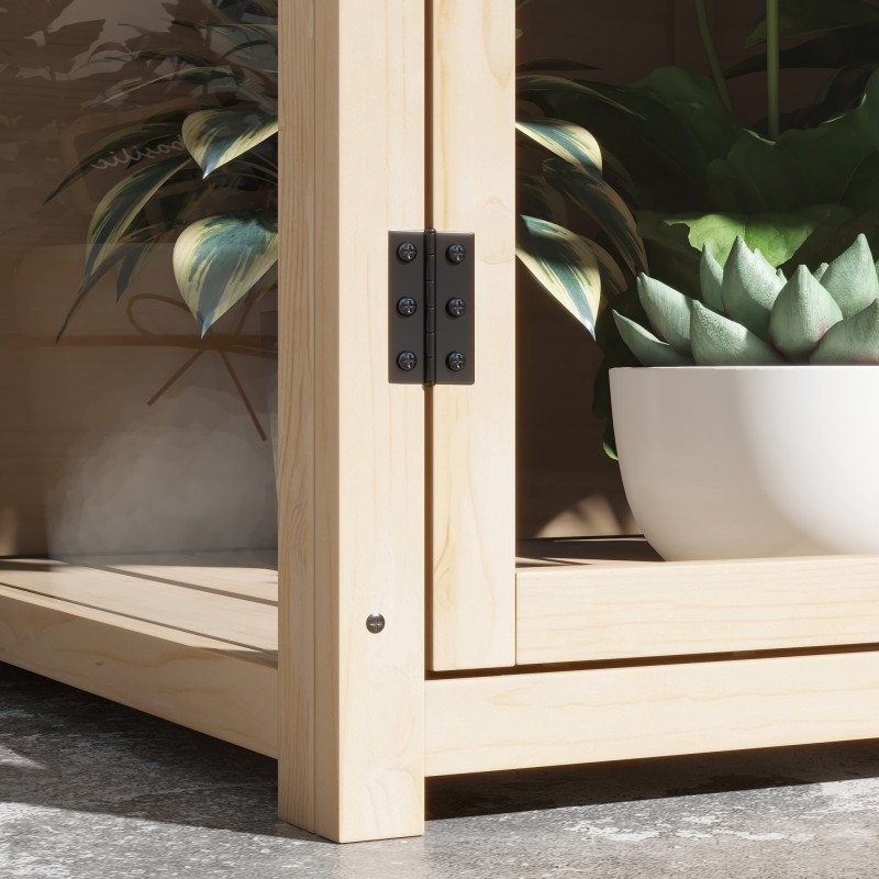 Viljelylaatikko kahdessa tasossa ulkokäyttöön, kuusi ja akryyli, säänkestävä, 103 x 61 x 103 cm, luonnonväri