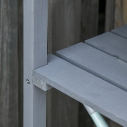 Istutuspöytä puutarhaan kuusipuuta metallipinnalla 76 x 37 x 89 cm harmaa