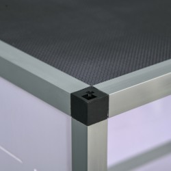 Verkkoterraario matelijoille ja sammakkoeläimille alumiinia 120 x 40 x 40 cm valkoinen/hopea/musta