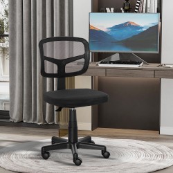 Ergonominen työtuoli toimistoon, verkkoselkänoja, korkeussäädettävä, käsinojaton, musta