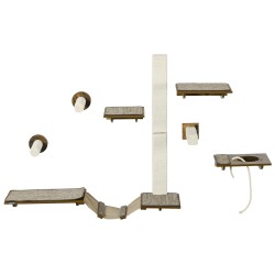 Kissan seinäkiipeilysetti 8 osainen lastulevy ja sisal max 8 kg ruskea kermanvalkoinen