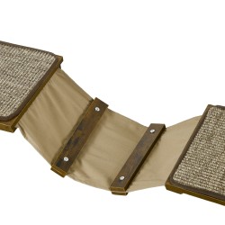 Kissan seinäkiipeilysetti, 8-osainen, lastulevy ja sisal, max 8 kg, ruskea/kermanvalkoinen