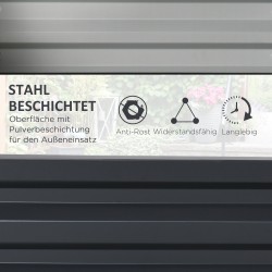 Viljelylaatikko terästä avonaisella pohjalla 120 x 60 x 30,5 cm harmaa