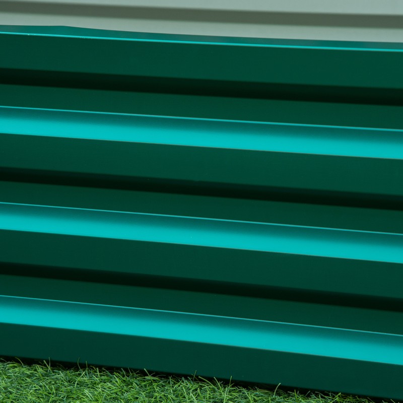 Metallinen viljelylaatikko / korkea kasvatuslaatikko, kuumasinkitty teräs, 120 x 60 x 30,5 cm, vihreä