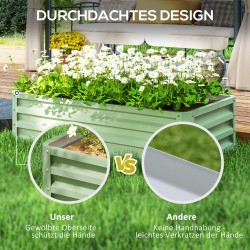 Viljelylaatikko ulkokäyttöön, sinkitty teräs, 120 x 60 x 30,5 cm, vihreä