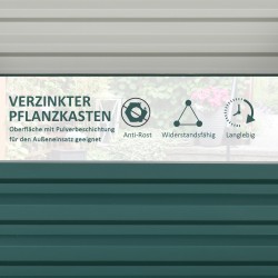 Viljelylaatikko teräksinen 120 x 120 x 30 cm vihreä puutarhaan ja parvekkeelle