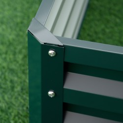 Viljelylaatikko teräksinen 120 x 120 x 30 cm vihreä puutarhaan ja parvekkeelle