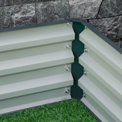 Viljelylaatikko teräksinen 120 x 120 x 30 cm vihreä puutarhaan ja parvekkeelle