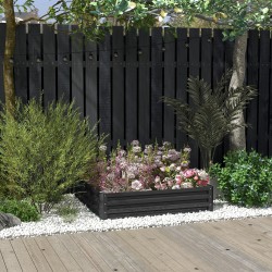 Metallinen viljelylaatikko ulkokäyttöön 120 x 120 x 30 cm harmaa, sinkitty teräs