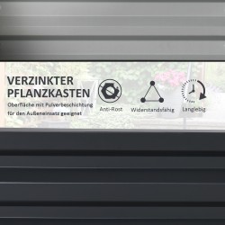 Metallinen viljelylaatikko ulkokäyttöön 120 x 120 x 30 cm harmaa, sinkitty teräs