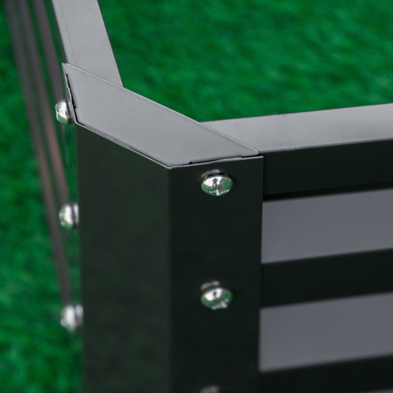 Metallinen viljelylaatikko ulkokäyttöön 120 x 120 x 30 cm harmaa, sinkitty teräs