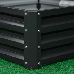 Metallinen viljelylaatikko ulkokäyttöön 120 x 120 x 30 cm harmaa, sinkitty teräs