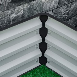 Metallinen viljelylaatikko ulkokäyttöön 120 x 120 x 30 cm harmaa, sinkitty teräs