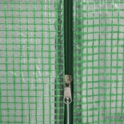 Kasviteltta / folio­kasvihuone hyllyillä, teräs ja PE-muovi, 143 x 138 x 190 cm, tummanvihreä