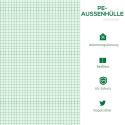 Minikasvihuone taimille PE-muovia 180 x 60 x 60 cm vihreä, rullattavat ikkunat