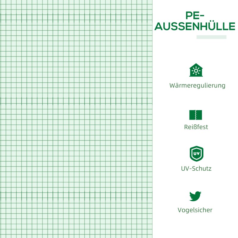 Minikasvihuone taimille PE-muovia 180 x 60 x 60 cm vihreä, rullattavat ikkunat