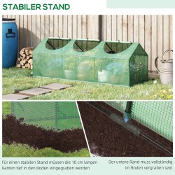 Minikasvihuone taimille PE-muovia 180 x 60 x 60 cm vihreä, rullattavat ikkunat