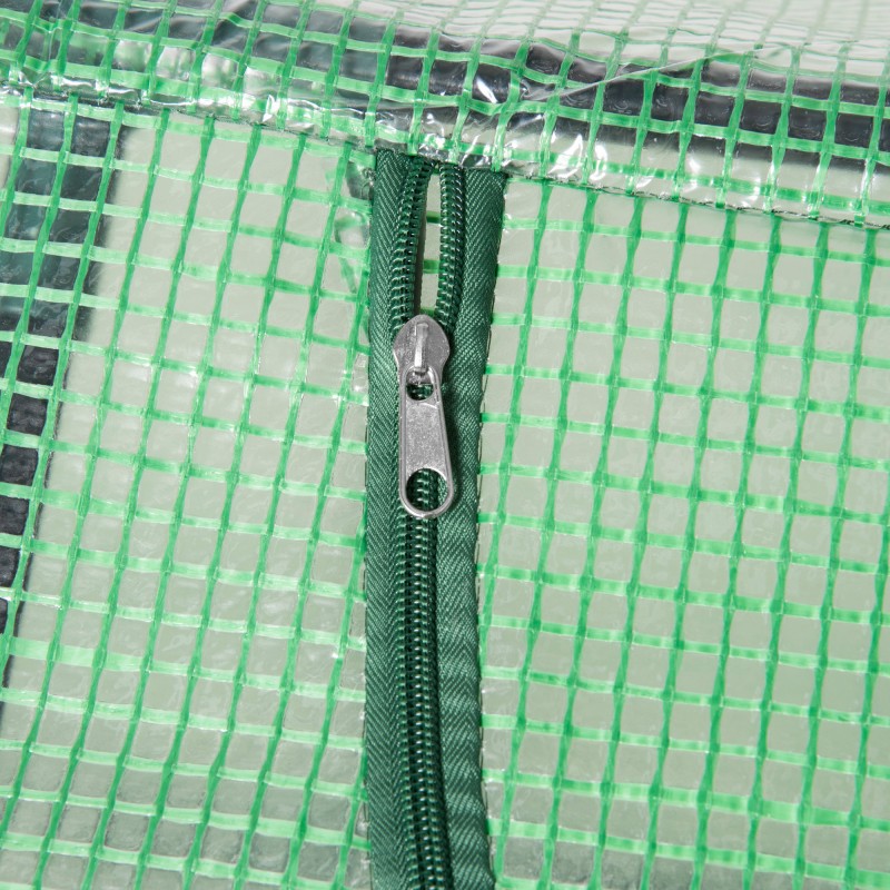 Minikasvihuone taimille PE-muovia 180 x 60 x 60 cm vihreä, rullattavat ikkunat