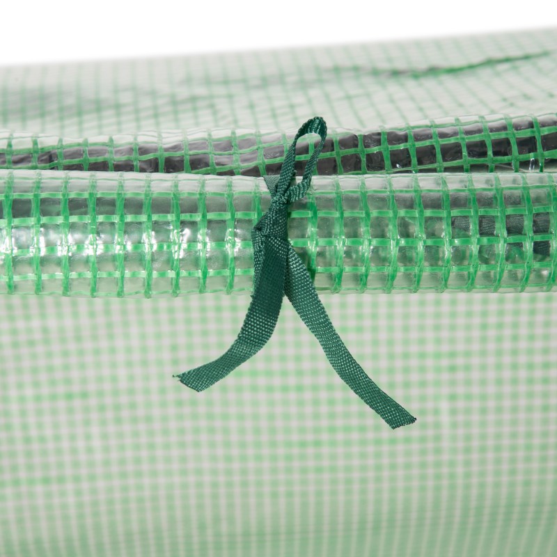 Minikasvihuone taimille PE-muovia 180 x 60 x 60 cm vihreä, rullattavat ikkunat