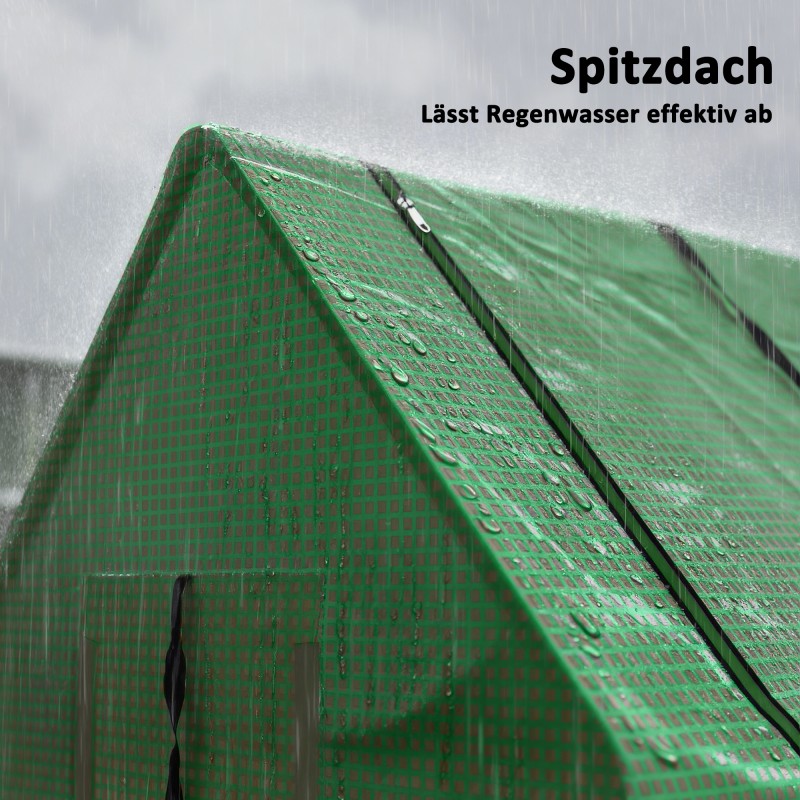 Minikasvihuone ulkokäyttöön PE-muovipeitteellä 240 x 90 x 90 cm vihreä