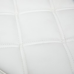 Kampaamo- ja salonkijakkara pyörillä, keinonahkaa, korkeussäädettävä, Ø35,5 cm, valkoinen/hopea