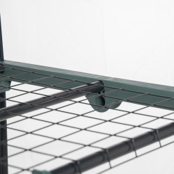 Kasviteltta 5 hyllyllä teräs ja PVC 69 x 49 x 193 cm läpinäkyvä vihreillä yksityiskohdilla