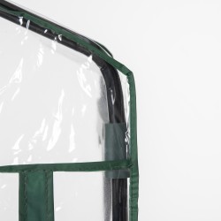 Kasviteltta 5 hyllyllä teräs ja PVC 69 x 49 x 193 cm läpinäkyvä vihreillä yksityiskohdilla