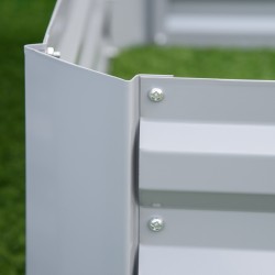 Viljelylaatikko teräksestä 100 x 100 x 30 cm, avoin pohja, 2 kpl, harmaa