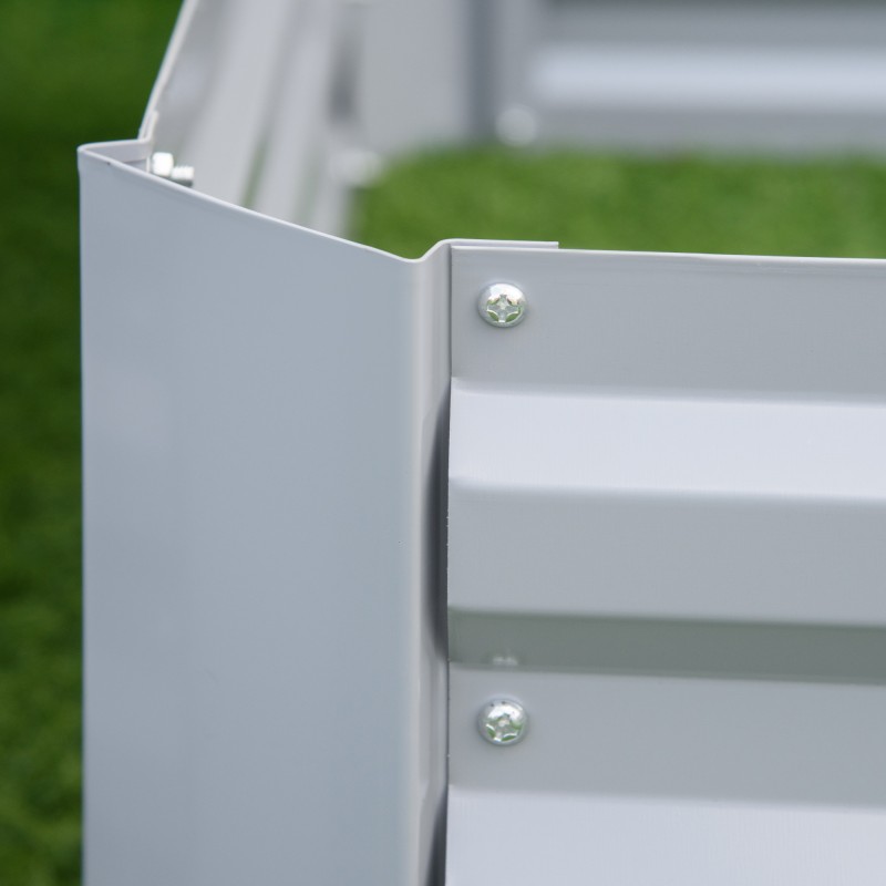 Viljelylaatikko teräksestä 100 x 100 x 30 cm, avoin pohja, 2 kpl, harmaa