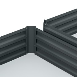 Istutuslaatikko 2 kpl, sinkitty teräs, ulkokäyttöön, 100 x 100 x 30 cm, tummanharmaa