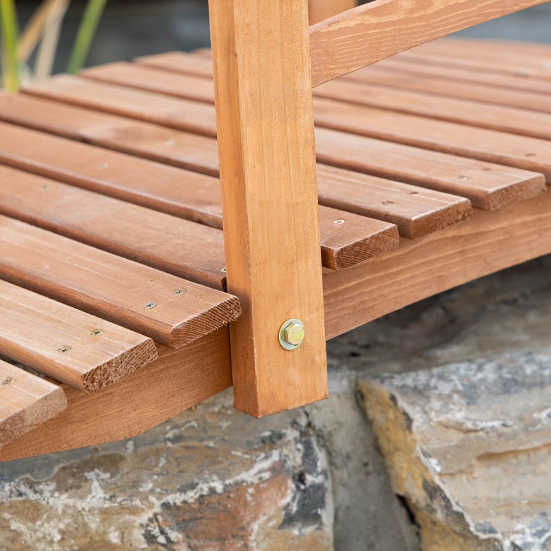 Puutarhasilta kaareva kuusesta 185 cm kaiteilla oranssi ulkokäyttöön