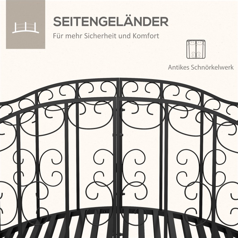 Metallinen puutarhasilta vintage-tyyli, teräs, 119 x 67 x 70 cm, musta