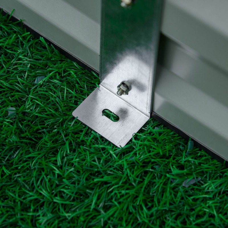 Teräksinen korotettu viljelylaatikko, avoin pohja, 241 x 90,5 x 30 cm, harmaa