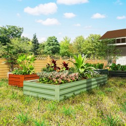 Teräksinen viljelylaatikko avoin pohja 241 x 90,5 x 30 cm vihreä