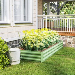Teräksinen viljelylaatikko avoin pohja 241 x 90,5 x 30 cm vihreä