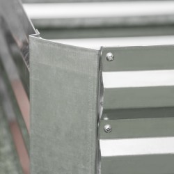 Korotettu viljelylaatikko ulkokäyttöön sinkittyä terästä 120 x 90 x 30 cm hopea