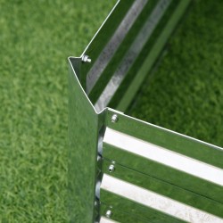 Korotettu viljelylaatikko ulkokäyttöön sinkittyä terästä 120 x 90 x 30 cm hopea