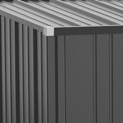 Pihavarasto puutarhatyökaluille galvanoitu teräs 161,5 x 94,5 x 196 cm musta